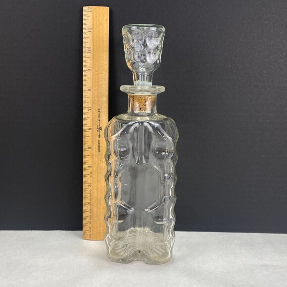 Vintage Ezra Brooks Bourbon Glass Decanter Bottle with Stopper - Picture 10 of 10